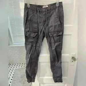 Hollister dark grey utility cargo pants with multiple pockets size 0